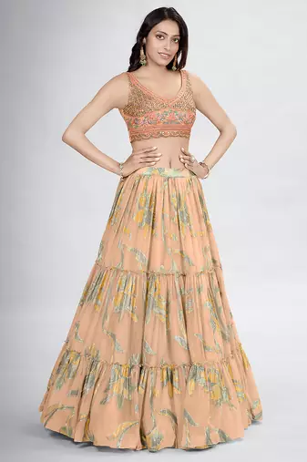 Metallic Embellished Lehenga Choli with Dupatta