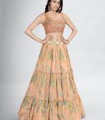 Metallic Embellished Lehenga Choli with Dupatta