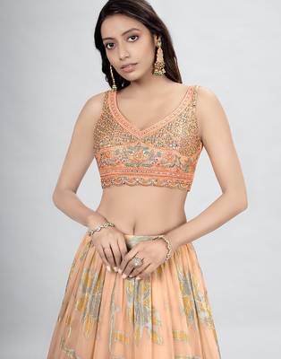 Metallic Embellished Lehenga Choli with Dupatta 4