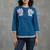 Classic blue floral embroidered short kurti