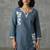 Elegant slate blue embroidered kurti