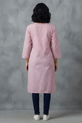 Elegant pink embroidered kurti 2