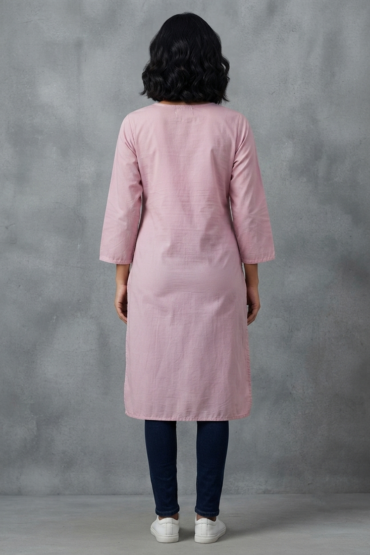 Elegant pink embroidered kurti