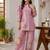 women's dusty rose shimmer satin embroidered co-ord set