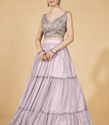  Lavender Ruffle Lehenga Choli Set