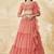 Stunning Coral Embroidered Lehenga Choli Set