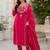 women's chanderi silk embroidered straight kurta set with dupatta