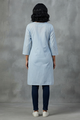Light blue embroidered kurti 2