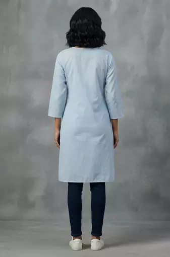 Light blue embroidered kurti