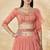 Stunning Coral Embroidered Lehenga Choli Set