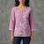Elegant mauve floral embroidered short kurti