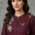 Maroon multi-color floral embroidered short kurti