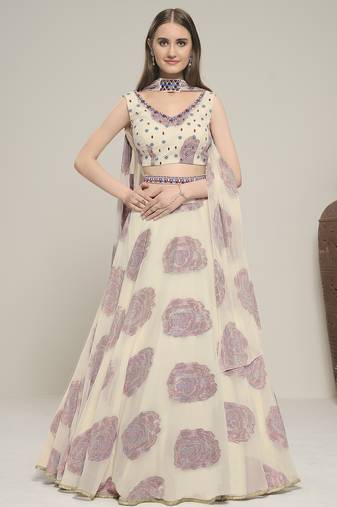 Off-White zari Work Lehenga Choli set