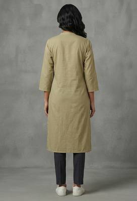 Elegant olive green embroidered kurti 2