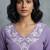 Elegant lavender floral embroidered short kurti