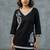 Sophisticated black and white paisley embroidered short kurti