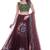 Maroon and Green Embroideredand printed Lehenga Choli