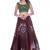 Maroon and Green Embroideredand printed Lehenga Choli