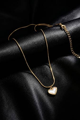mop heart pendant anti-tarnish chain
