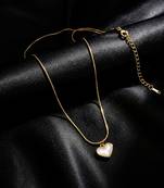 MOP Heart Pendant Anti-Tarnish Chain