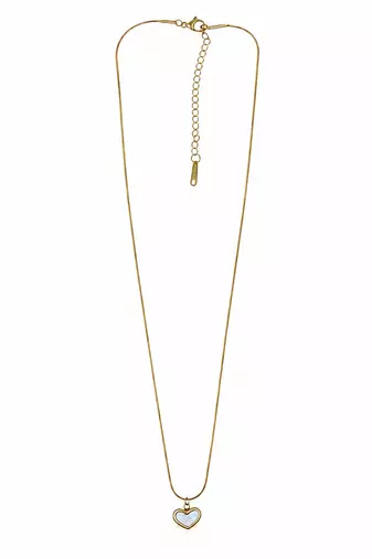 MOP Heart Pendant Anti-Tarnish Chain