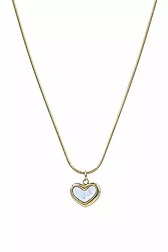 MOP Heart Pendant Anti-Tarnish Chain