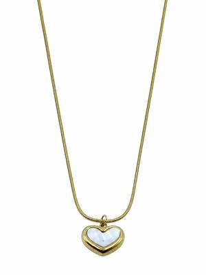 MOP Heart Pendant Anti-Tarnish Chain 4