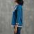Classic blue floral embroidered short kurti