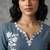 Elegant slate blue embroidered kurti