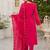 women's chanderi silk embroidered straight kurta set with dupatta