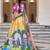 Vibrant Yellow Lehenga with Artistic Handwork and Palace-Themed Prints