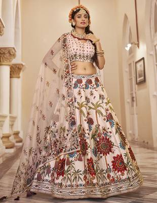  Pastel Lehenga with Handwork and Exquisite Floral Printed Detailing 1