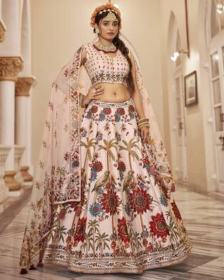  Pastel Lehenga with Handwork and Exquisite Floral Printed Detailing 2