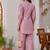 women's dusty rose shimmer satin embroidered co-ord set