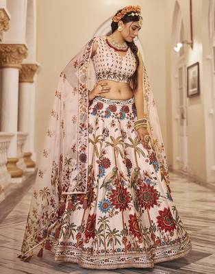 Pastel Lehenga with Handwork and Exquisite Floral Printed Detailing 4