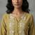 Olive green floral embroidered kurti