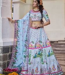 Olive Green Mirror Work Lehenga Choli Set