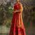  Red Silk Semi-Stitched Lehenga with Organza Dupatta & Intricate Embroidery