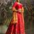  Red Silk Semi-Stitched Lehenga with Organza Dupatta & Intricate Embroidery
