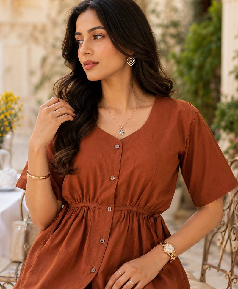  women's pink solid short sleeve top with elastic waist trousers co-ord