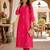 women's shimmer silk blend embroidered kurta pant dupatta set