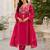 women's chanderi silk embroidered straight kurta set with dupatta