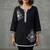 Chic black and white embroidered short kurti