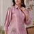 women's dusty rose shimmer satin embroidered co-ord set