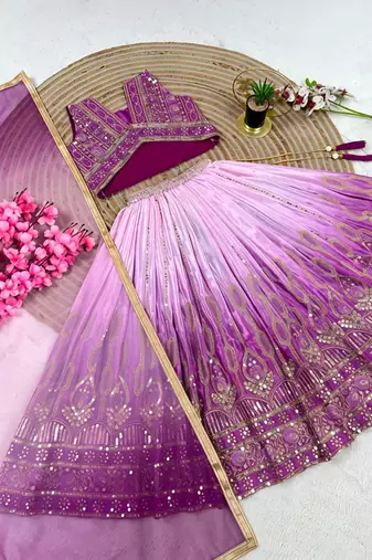 Kids blue lehenga choli with Dupatta embroidery work