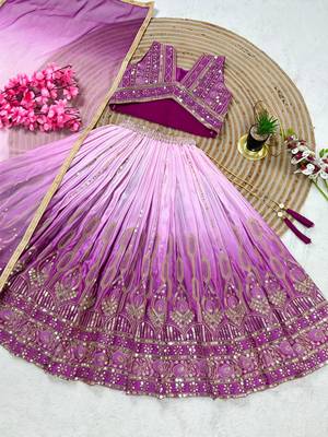 Kids blue lehenga choli with Dupatta embroidery work 4