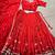 red pure chanderi bandhej lehenga choli set