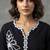 Chic black and white embroidered short kurti