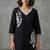 Sophisticated black and white paisley embroidered kurti