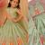 Kids mint green color lehenga choli with Dupatta embroidery work